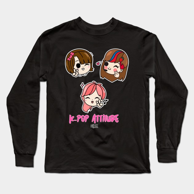 K-Pop Attitude Kpop K Drama Feelings Outfits, Funny korean pop vibes only Gifts Long Sleeve T-Shirt by Printofi.com